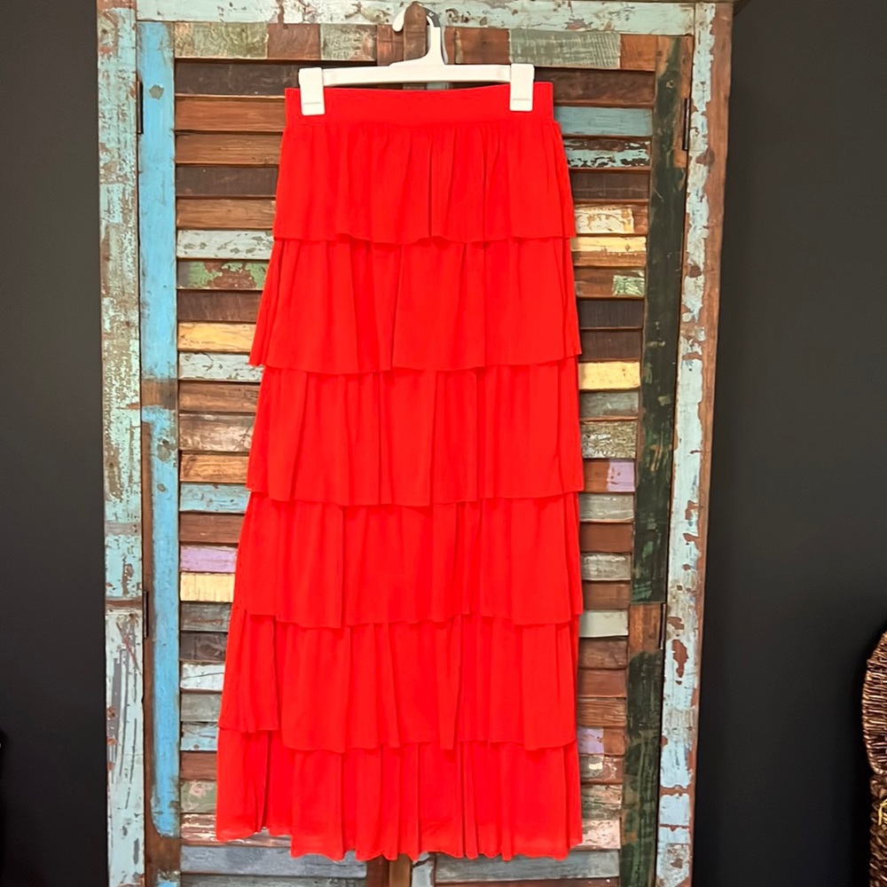 Orange/red layered skirt ASOS